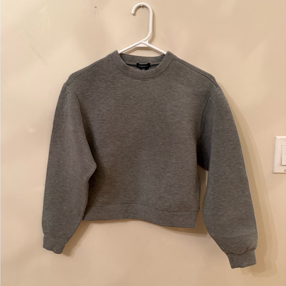 Dynamite Grey Crew Neck Sweatshirt